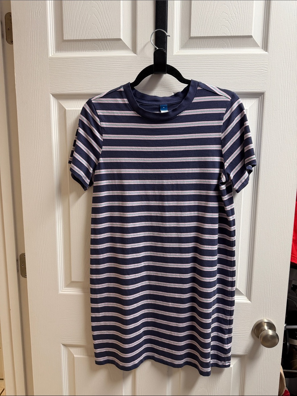 Old Navy Navy & White Striped Short Sleeve Tee Dress